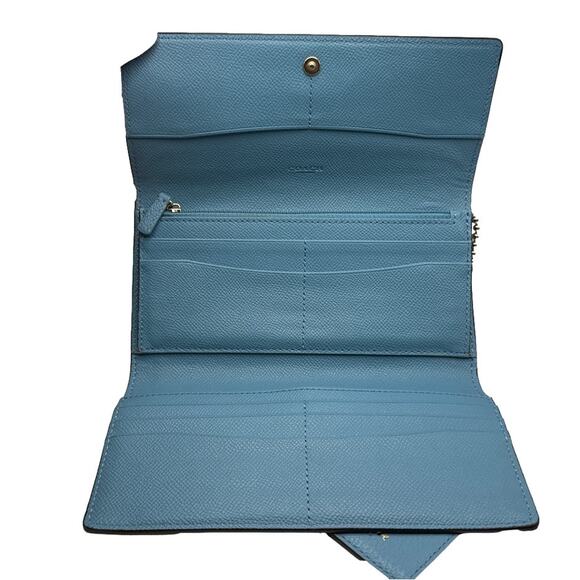 COACH Blue Wallet with Chain Id / Card Slot Case - Picture 7 of 16